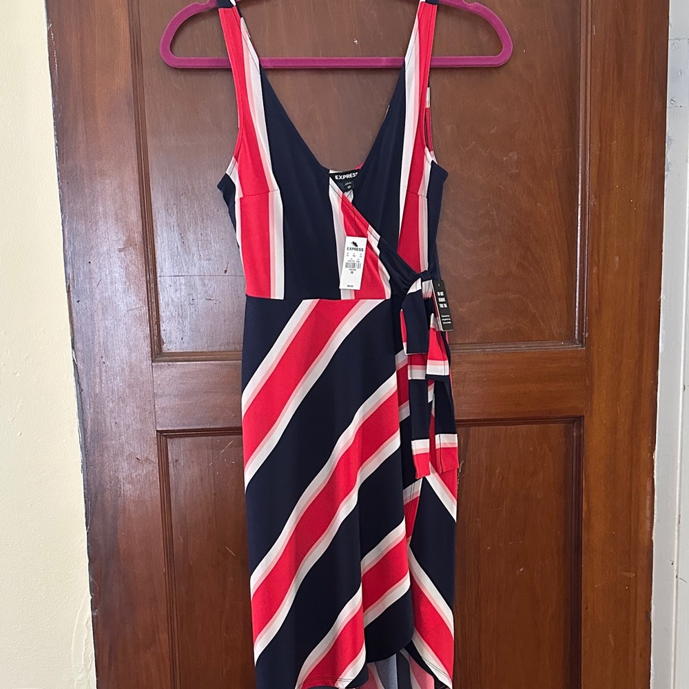 Express Red and Black High Low Dress
